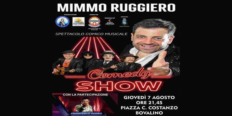 Il 7 Agosto a Bovalino, spettacolo solidale dell'UNITALSI con Mimmo Ruggiero e Francesco Addeo