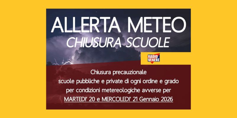 Allerta meteo rossa: scuole chiuse a Locri il 20 e 21 gennaio
