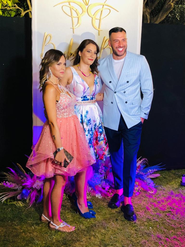 Barbara Ieraci con Lorenzo Riccardi e Claudia Dionigi al White Carpet alla Cascina di Roccella Jonica