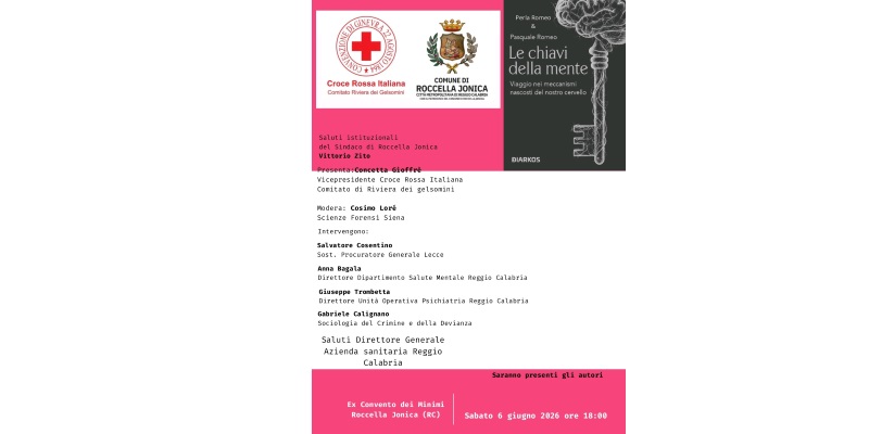 Roccella Jonica, il 6 giugno la presentazione del libro “Le chiavi della mente” di Pasquale Romeo e Perla Romeo.