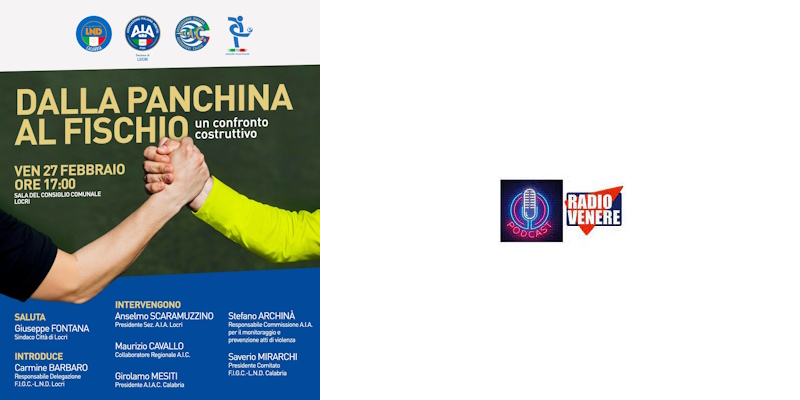 "Dalla panchina al fischio" un incontro-confronto a Locri tra le componenti del calcio. Riascolta "A Metà Mattina" con il presidente Aia Locri Anselmo Scaramuzzino