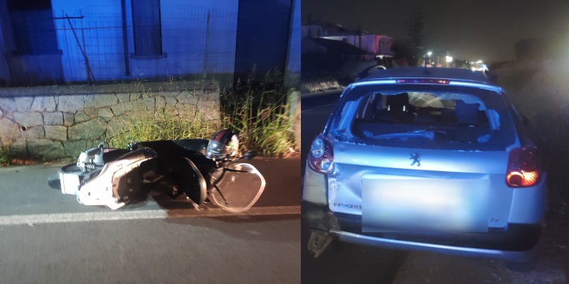 Locri incidente vicino la rotatoria per Moschetta. Tamponamento Scooter-autovettura