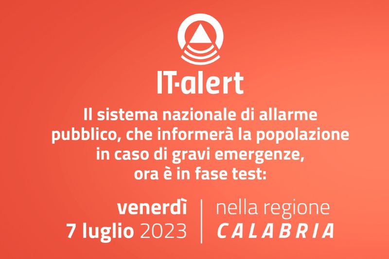 IT-Alert in Calabria: questa mattina inviati i messaggi di test