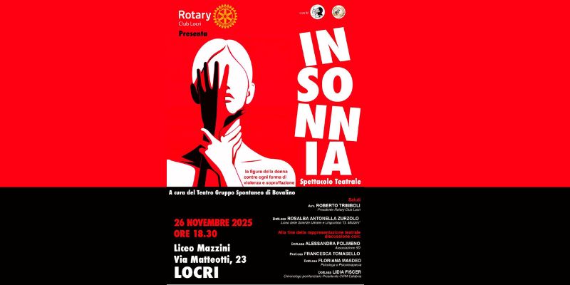 "Insonnia" : Uno spettacolo teatrale per  dire NO alla violenza sulle donne
