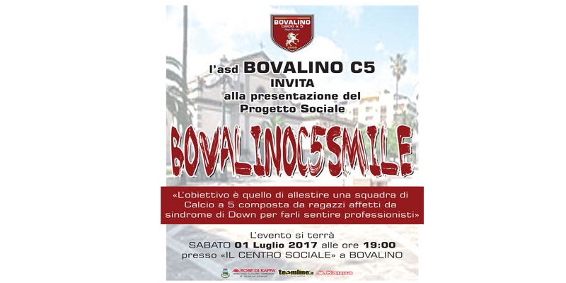 Sabato 1 Luglio vedrà la luce il progetto BC5SMILE della Bovalino calcio a 5