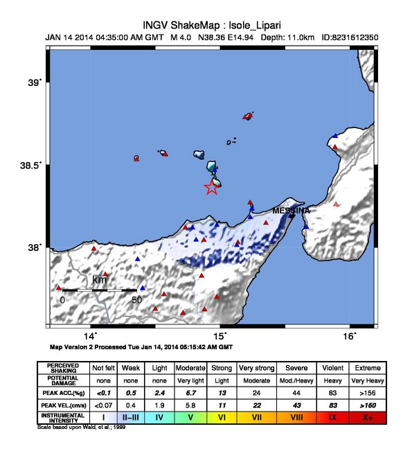 Scosse di terremoto avvertite nello Stretto: magnitudo 4.0, epicentro alle Eolie